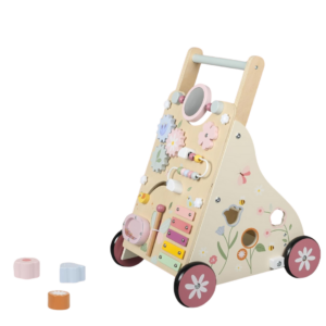 Alternative view of Wooden Baby Push Walker with Activity Center for Early Steps