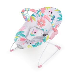 Foldable Baby Bouncer with Deep Supportive Seat, Vibration, and 2 Toys