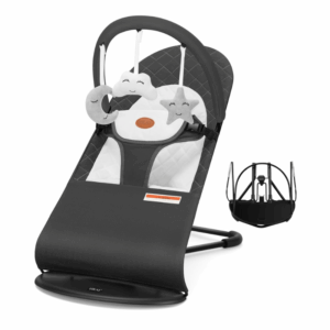 Alternative view of Foldable Cotton Baby Bouncer with 3 Recline Positions & Washable Cover